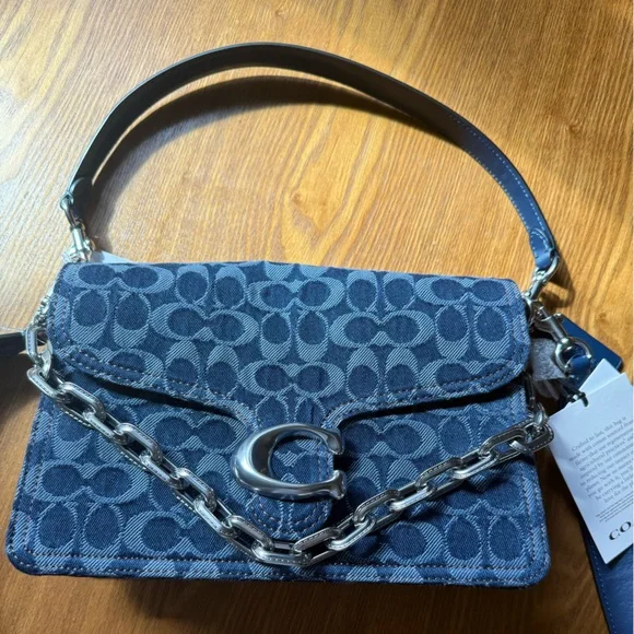 Chain Tabby Shoulder Bag In Signature Denim